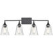 Caily 4 Light 32.5 inch Matte Black Vanity Light Wall Light
